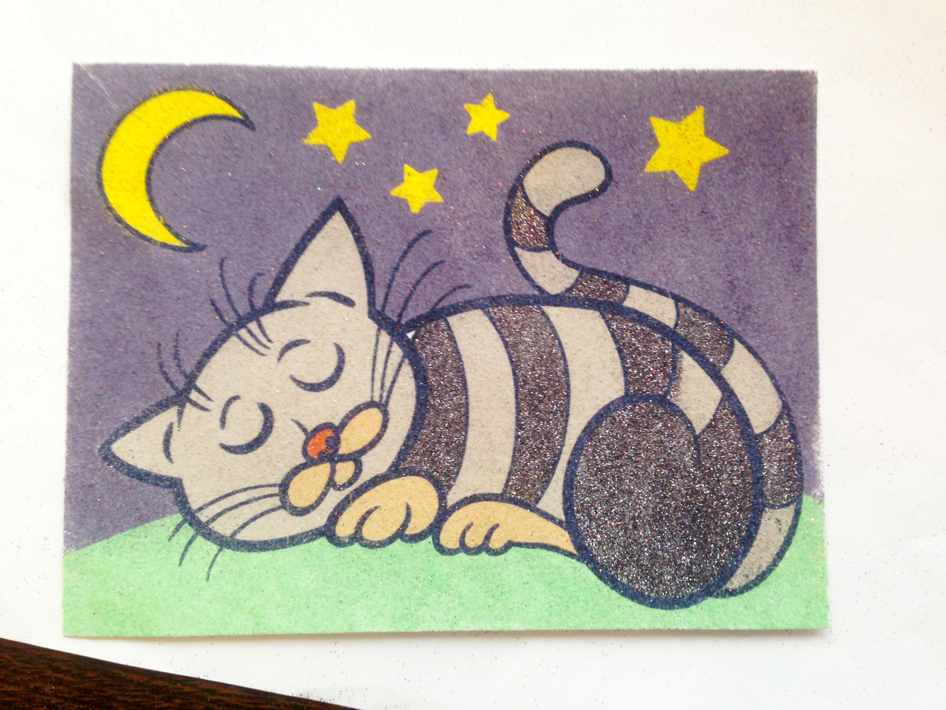 KOČKA SPÍCÍ / 15x12 cm