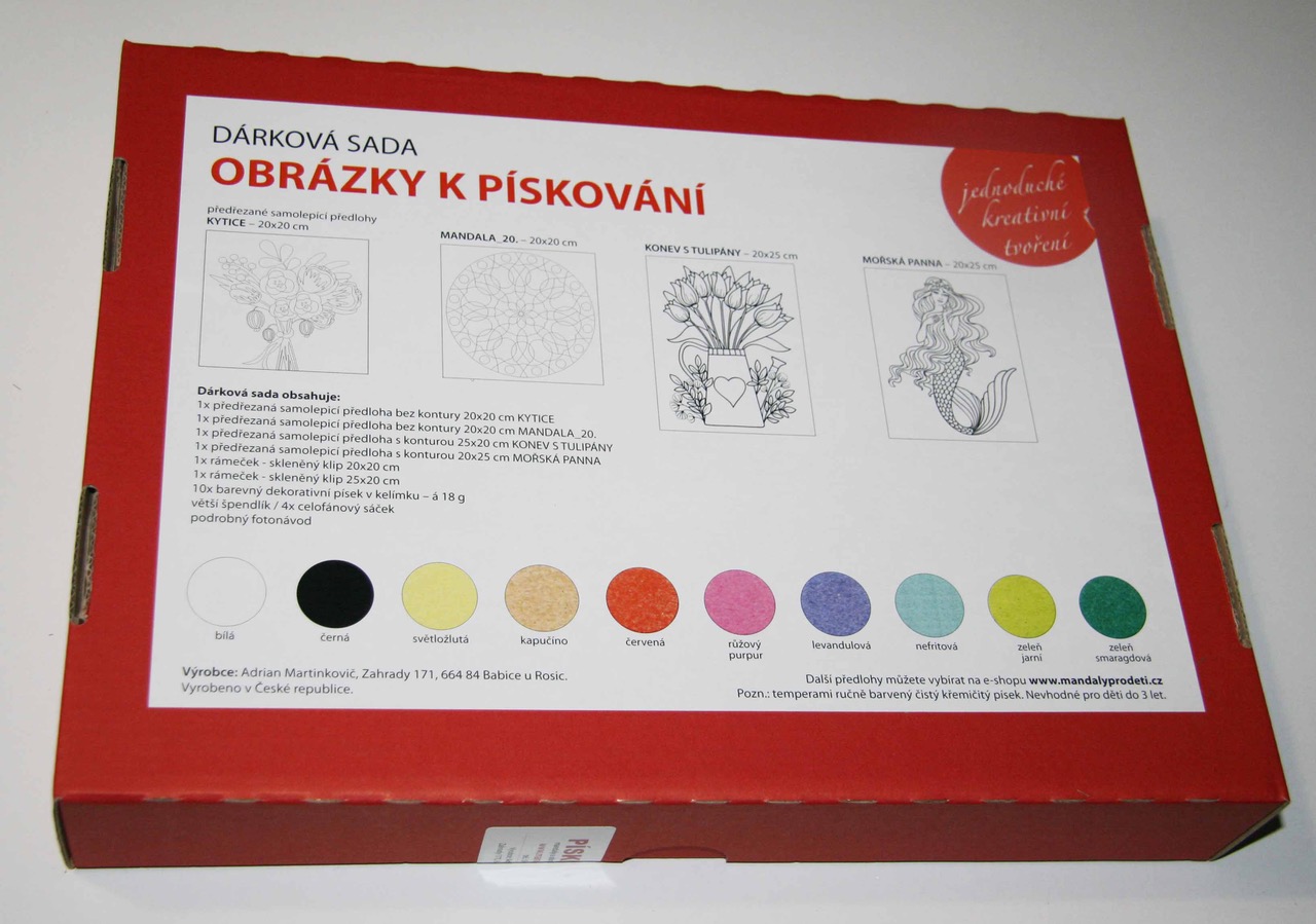 sada MOŘSKÁ PANNA, KYTICE, MANDALA, KONEV S TULIPÁNY se skleněnými klipy