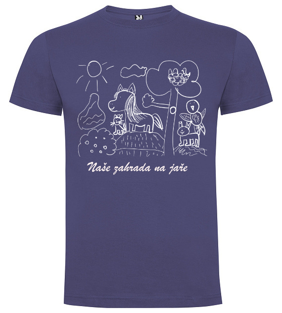 tričko s vlastním motivem, Denim modrá, 3.XL, Pánská / Unisex