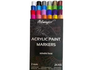 Akrylový popisovač se středním hrotem (2 mm) 24 ks