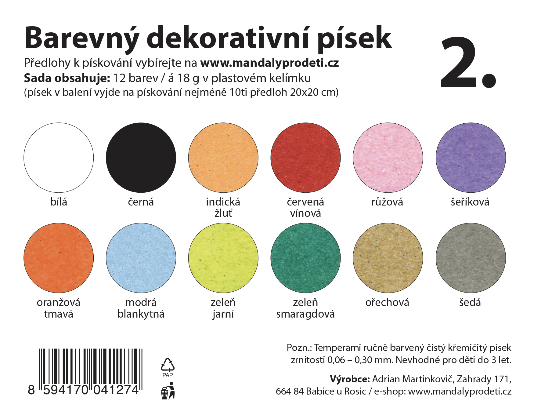 sada písků 2. / 12 barev