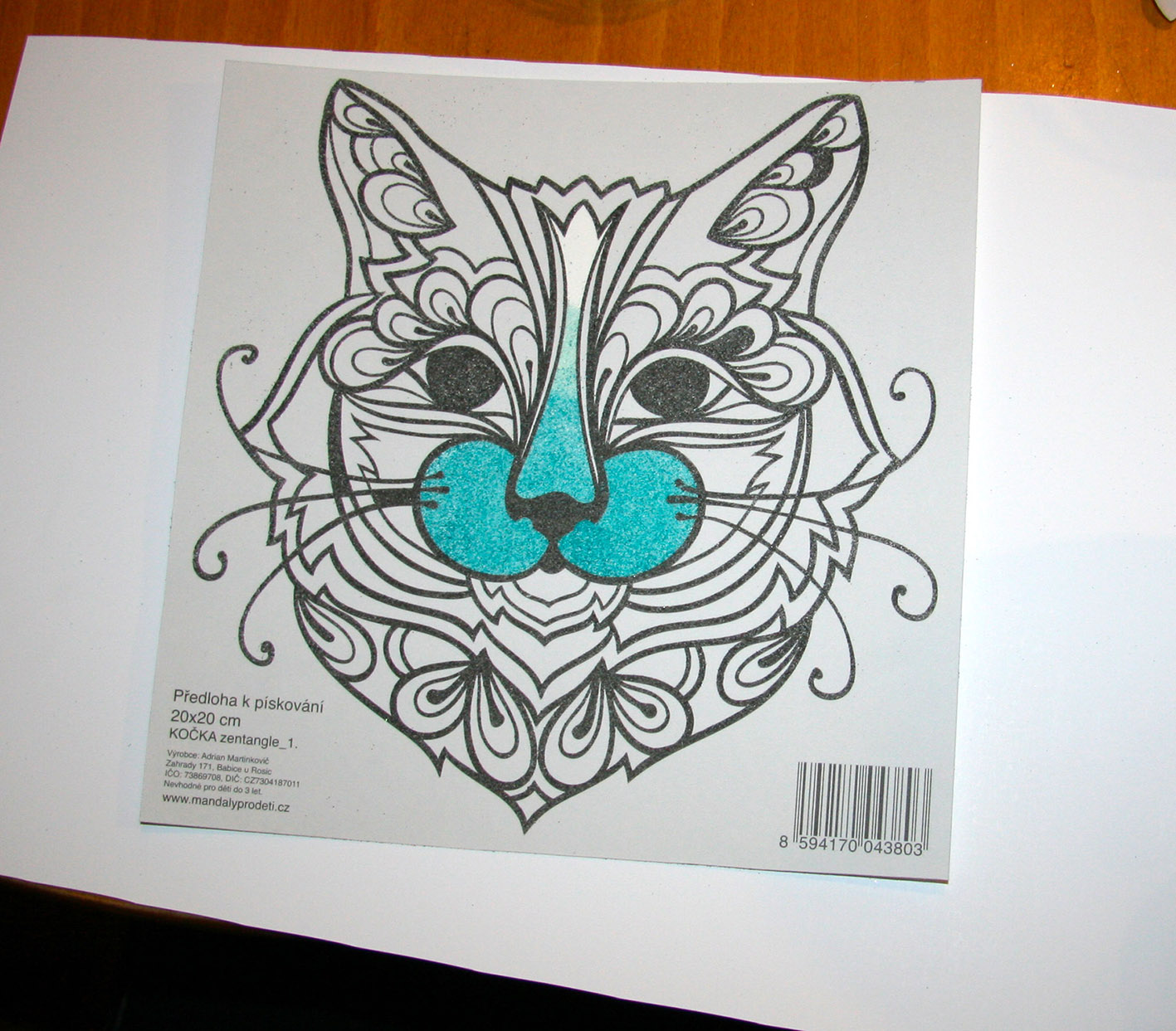 KOČKA zentangle / 20x20 cm