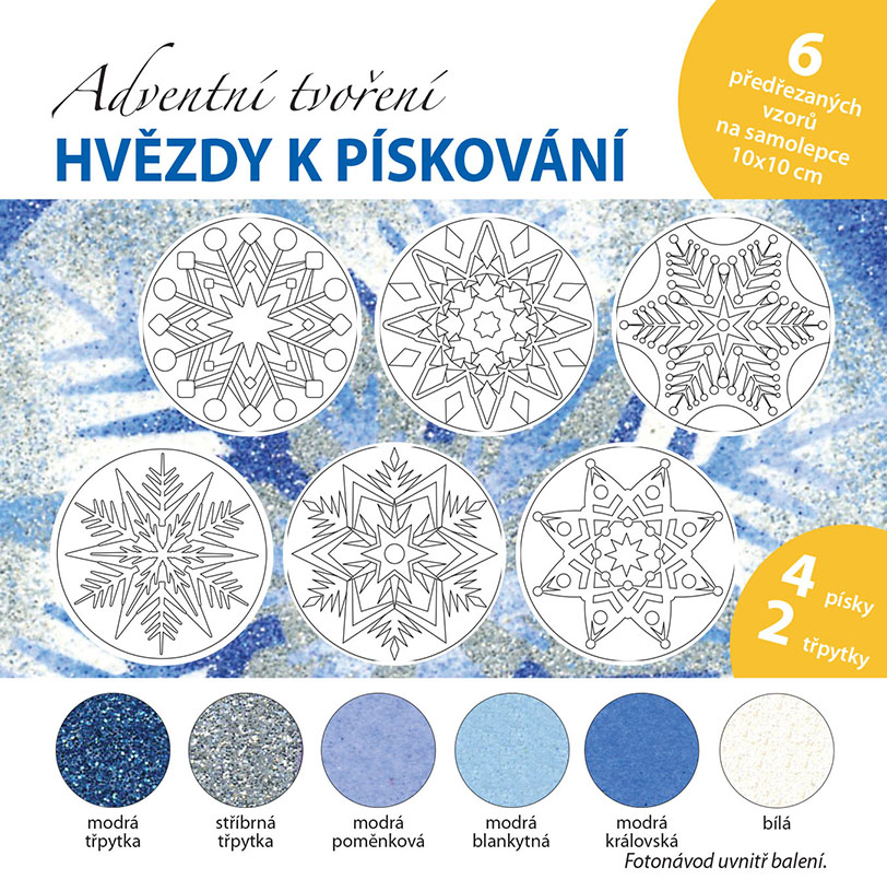 sada Vánoční HVĚZDY – MODROSTŘÍBRNÉ /10x10 cm