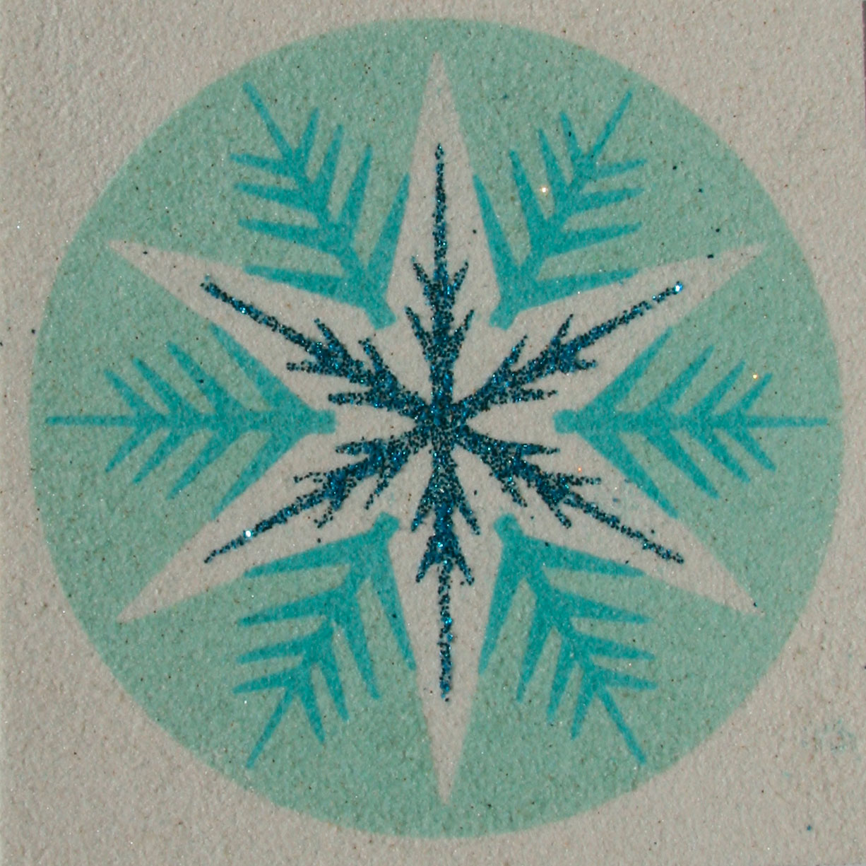sada Vánoční HVĚZDY – TYRKYSOVÉ / 10x10 cm