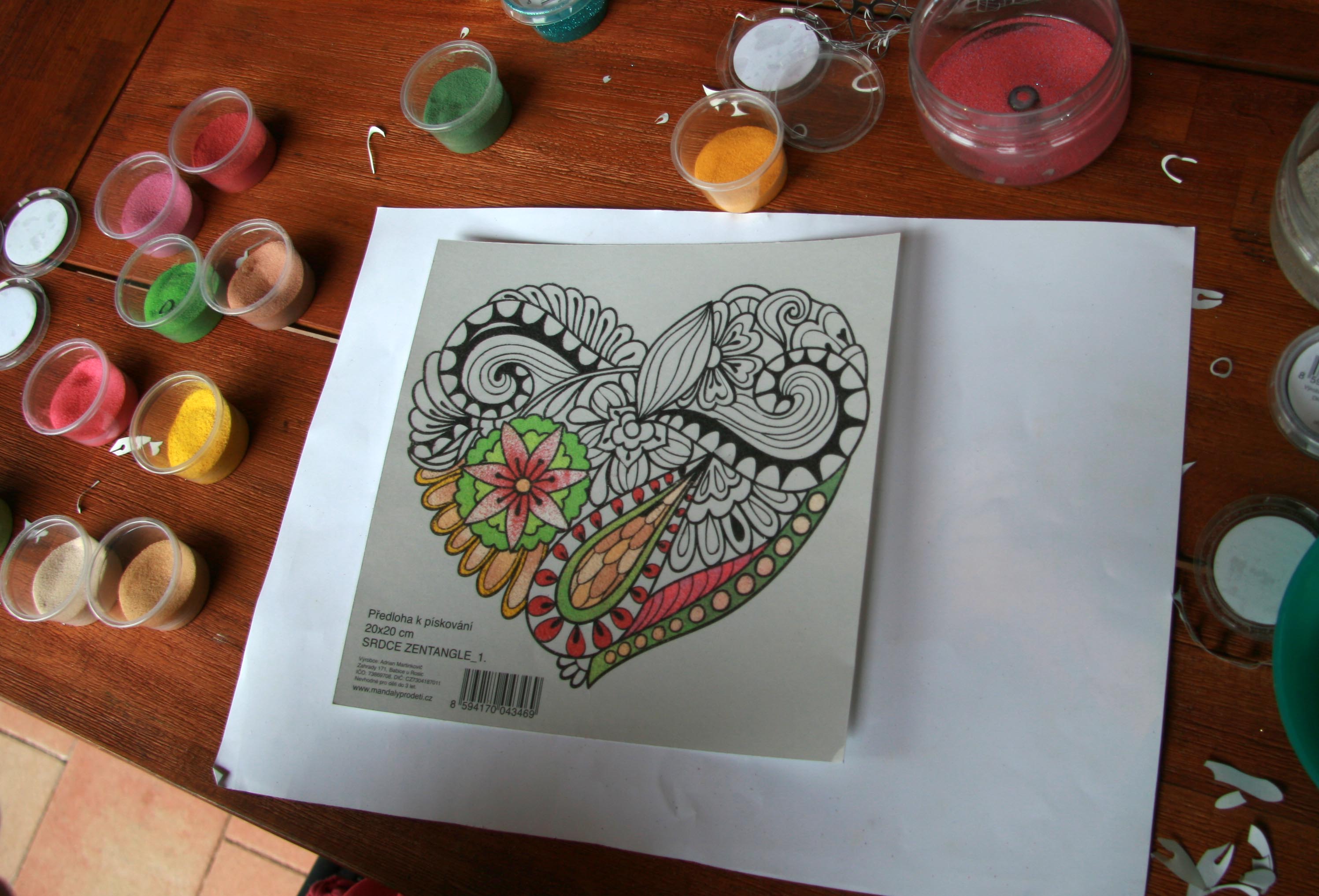 SRDCE zentangle / 20x20 cm