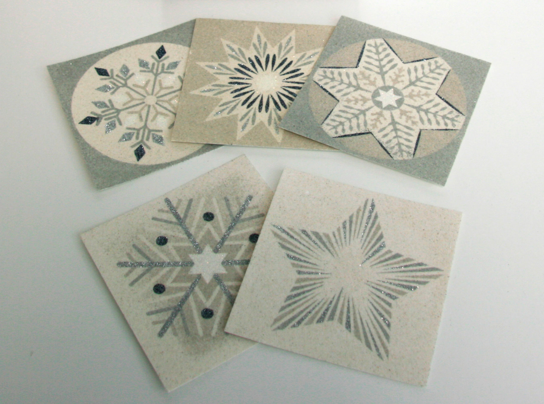 sada Vánoční HVĚZDY – STŘÍBRNÉ / 10x10 cm