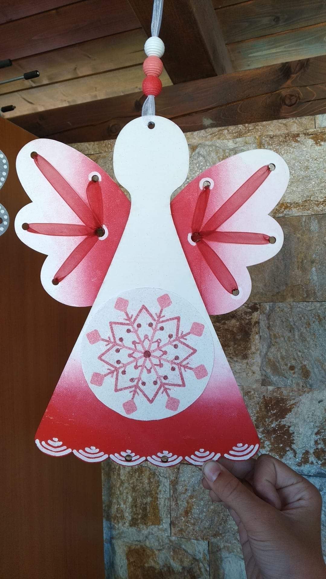 Anděl VELKÝ z překližky 1. / 24,5x19 cm