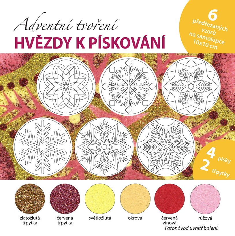sada Vánoční HVĚZDY – ČERVENOŽLUTÉ /10x10 cm