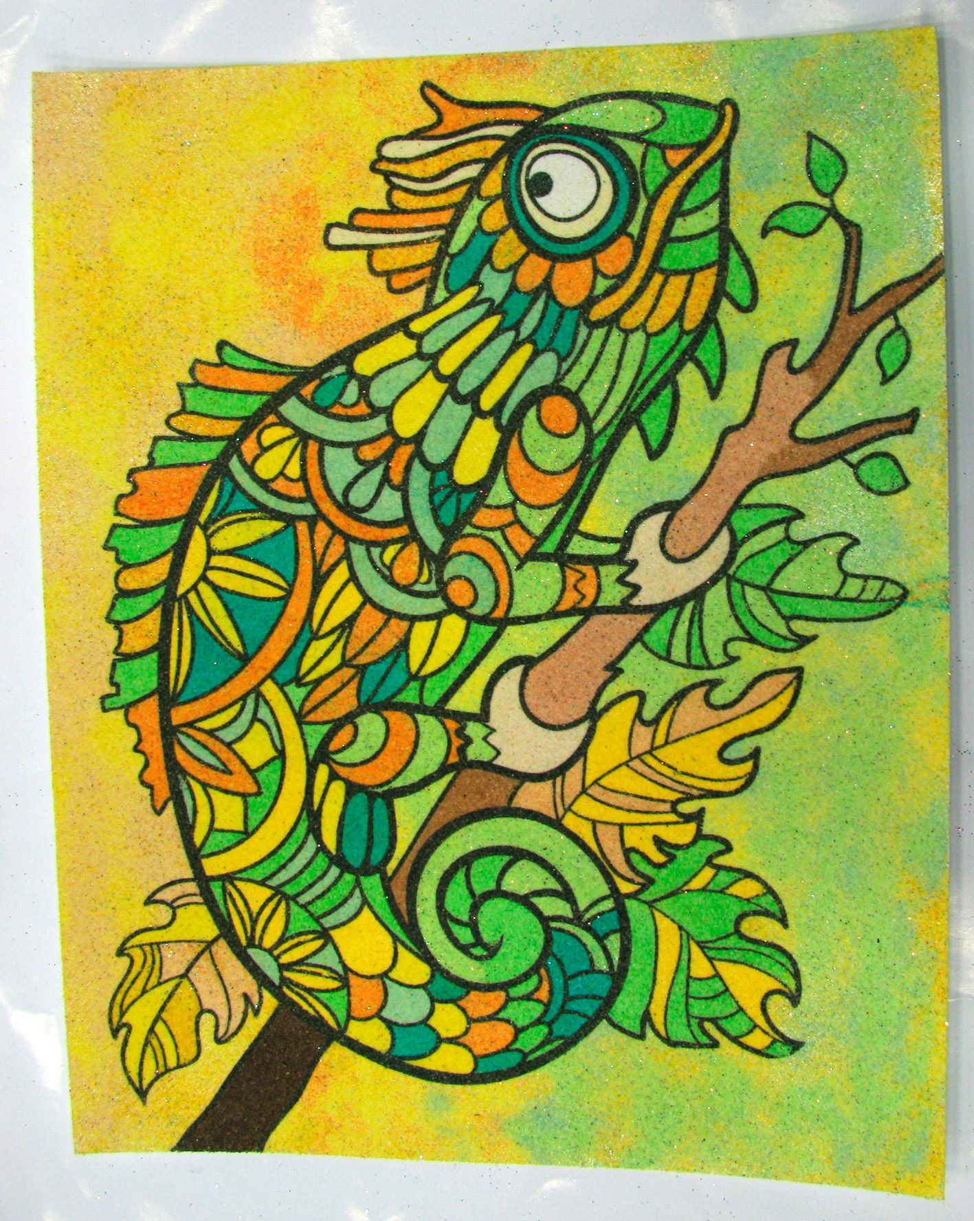 CHAMELEON zentangle / 20x25 cm