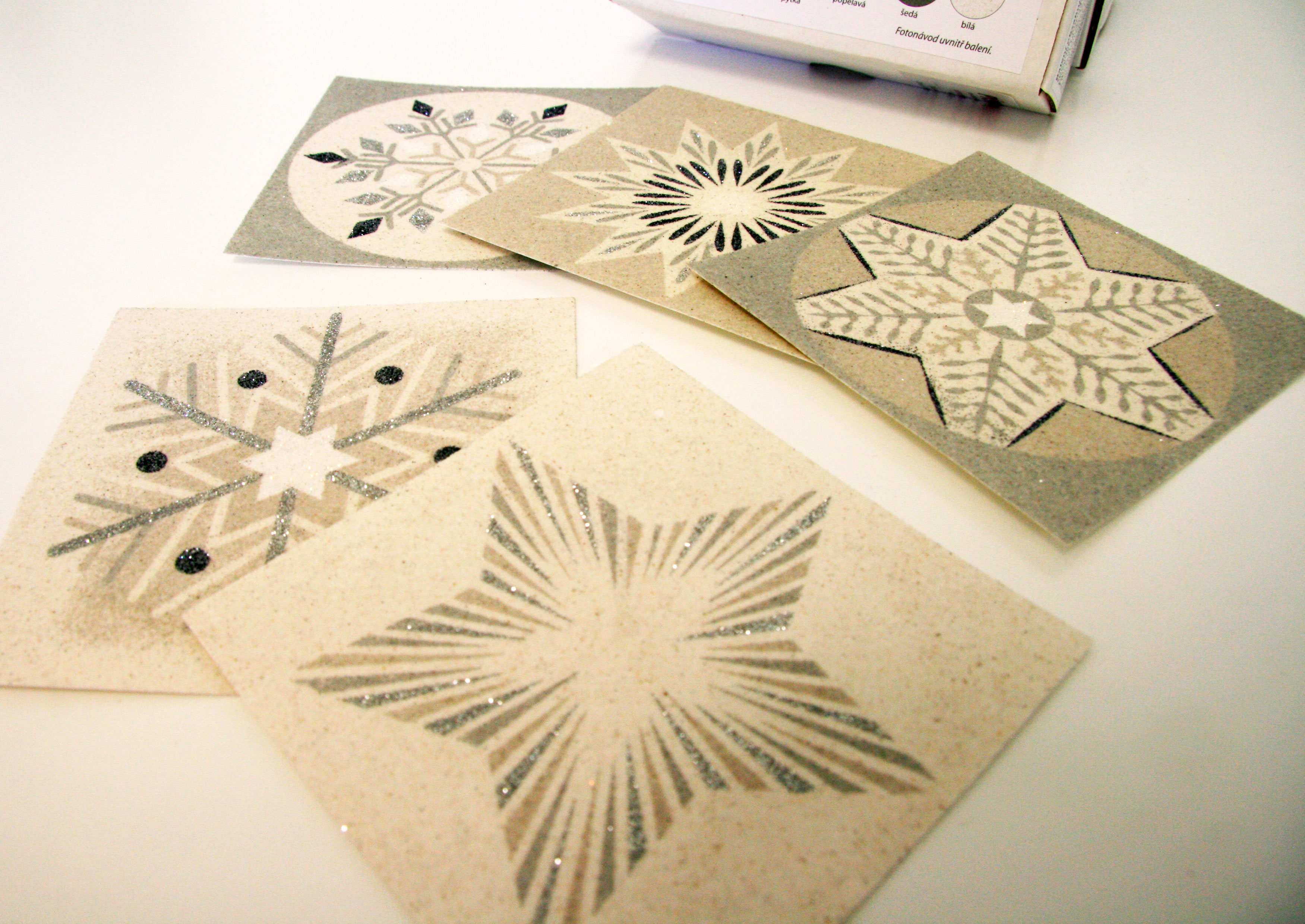 sada Vánoční HVĚZDY – STŘÍBRNÉ / 10x10 cm