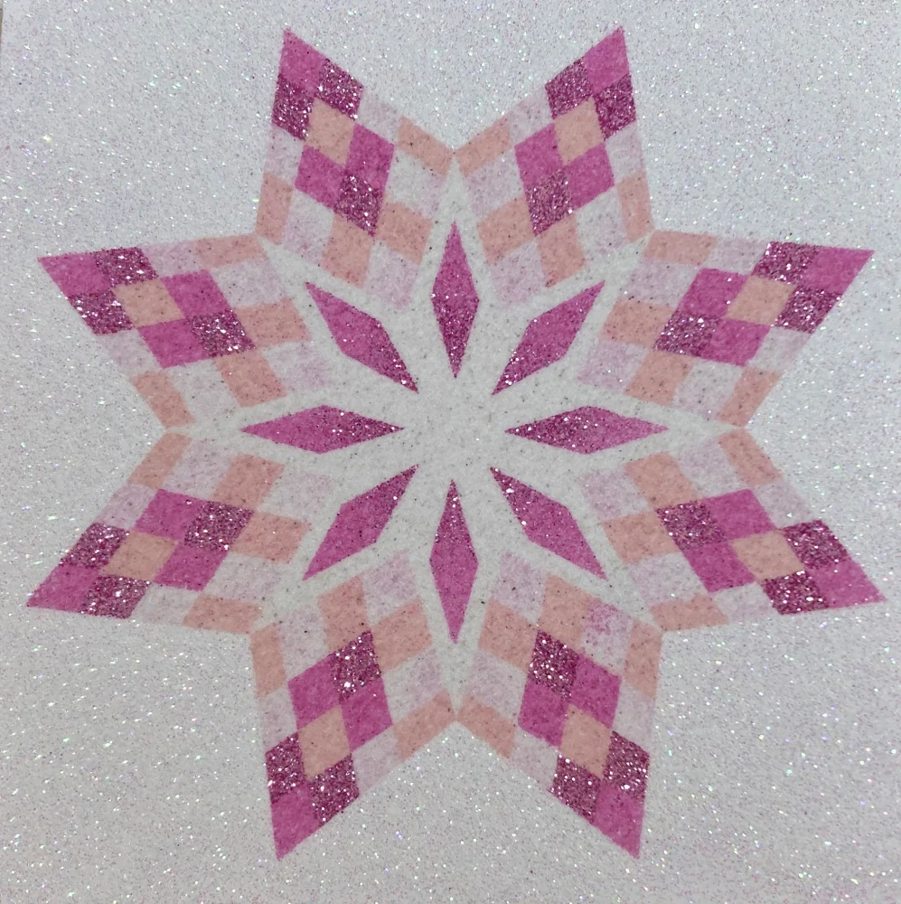 sada Vánoční HVĚZDY – RŮŽOVOBÍLÉ / 10x10 cm