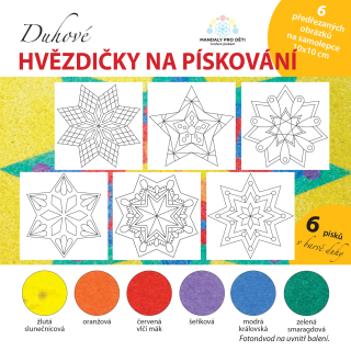 sada Vánoční HVĚZDY – DUHOVÉ/10x10 cm