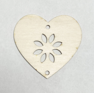 Srdce s kytkou / 8,5x8 cm