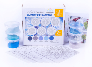 sada Vánoční HVĚZDY – MODROSTŘÍBRNÉ /10x10 cm