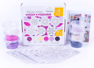sada Vánoční HVĚZDY – FIALOVORŮŽOVÉ /10x10 cm