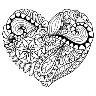SRDCE zentangle / 20x20 cm