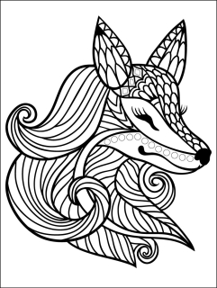 LIŠKA zentangle / 15x20 cm