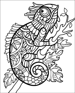CHAMELEON zentangle / 20x25 cm