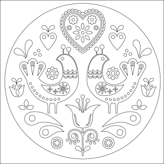 MANDALA 25. folklórní / 20x20 cm
