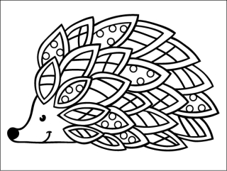 JEŽEK zentangle / 20x15 cm