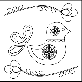 PTÁČEK folklor II. / 10x10 cm