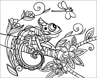 CHAMELEON zentangle II. / 25x20 cm