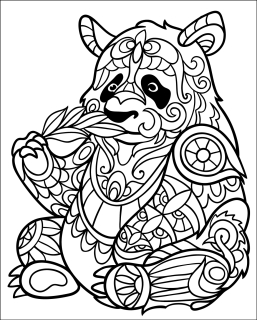 PANDA zentangle / 20x25 cm