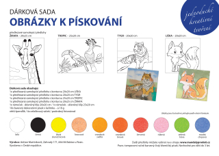sada ŽIRAFA, TROPIC, TYGR, LIŠKA se skleněnými klipy