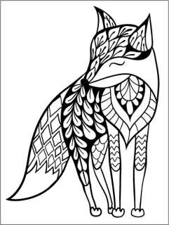 LIŠKA zentangle 2. / 15x20 cm