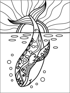 VELRYBA zentangle / 15x20 cm